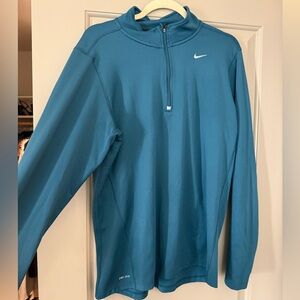 Nike Teal Blue Half-Zip Dri-fit Nike running size Large